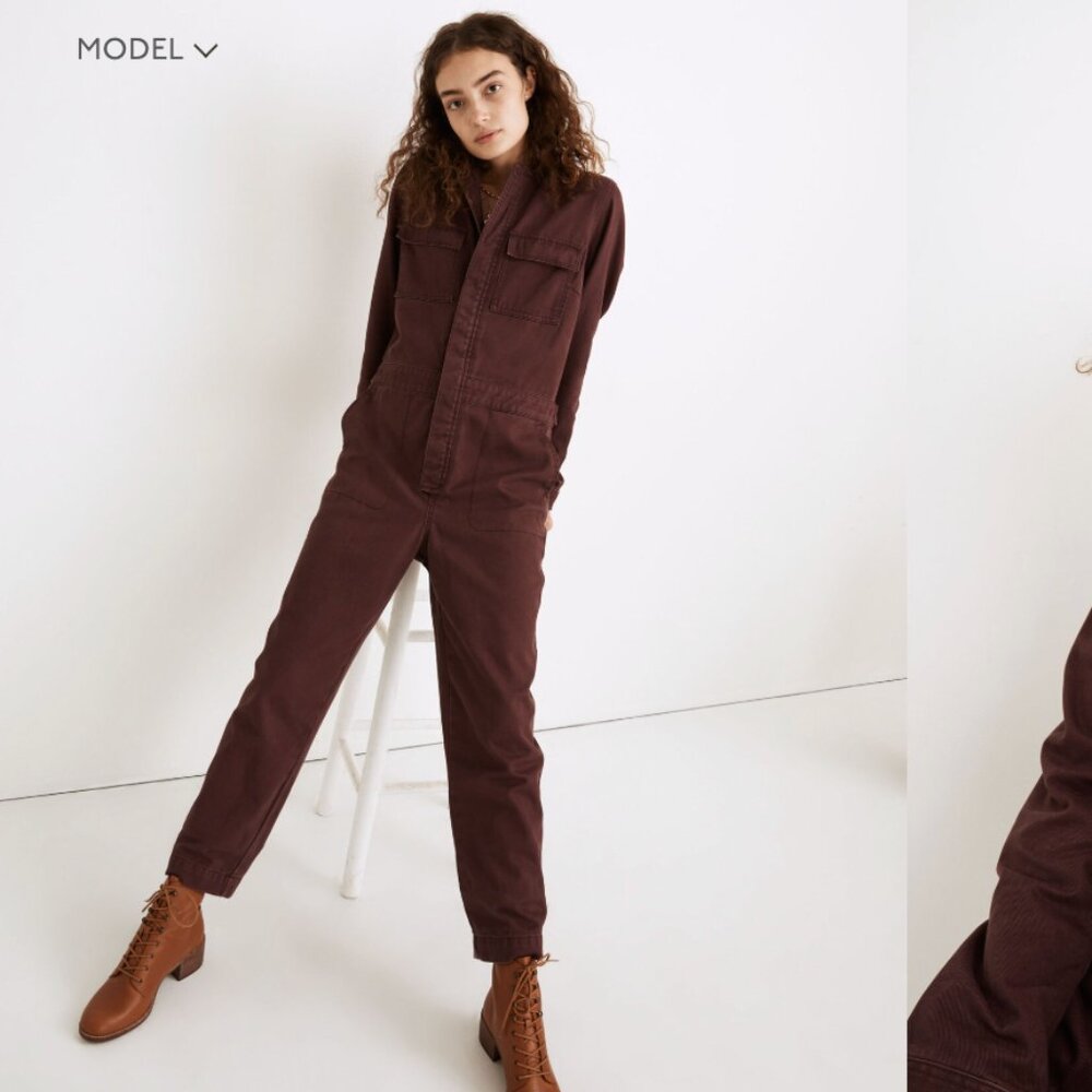 Madewell Jumpsuit "Warm-Brushed Signature Coverall Jumpsuit" in Dark Fig BNWT